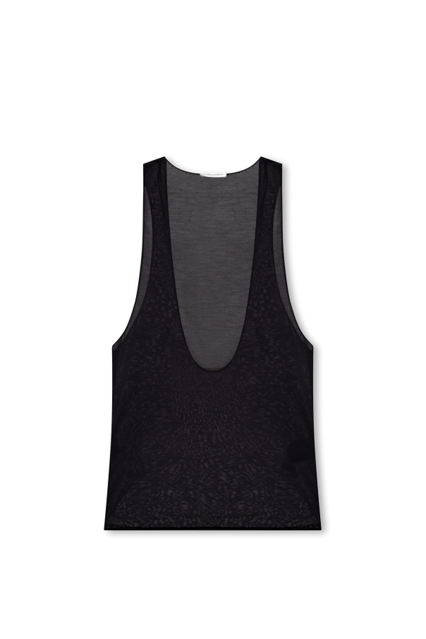Tシャツ・カットソー SAINT LAURENT BLACK SILK TANK-TOP Saint Laurent MEN STRETCH REGULAR - SchaferandweinerShops GB